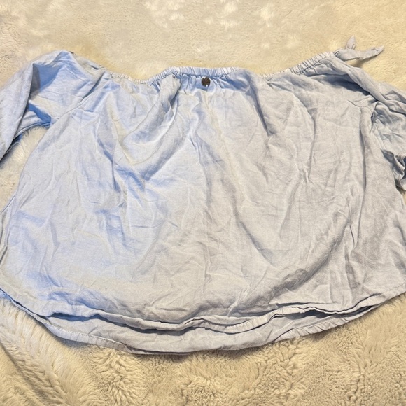 Women’s Billabong Light Blue Open -Shoulder Women's Crop Top - Picture 5 of 6